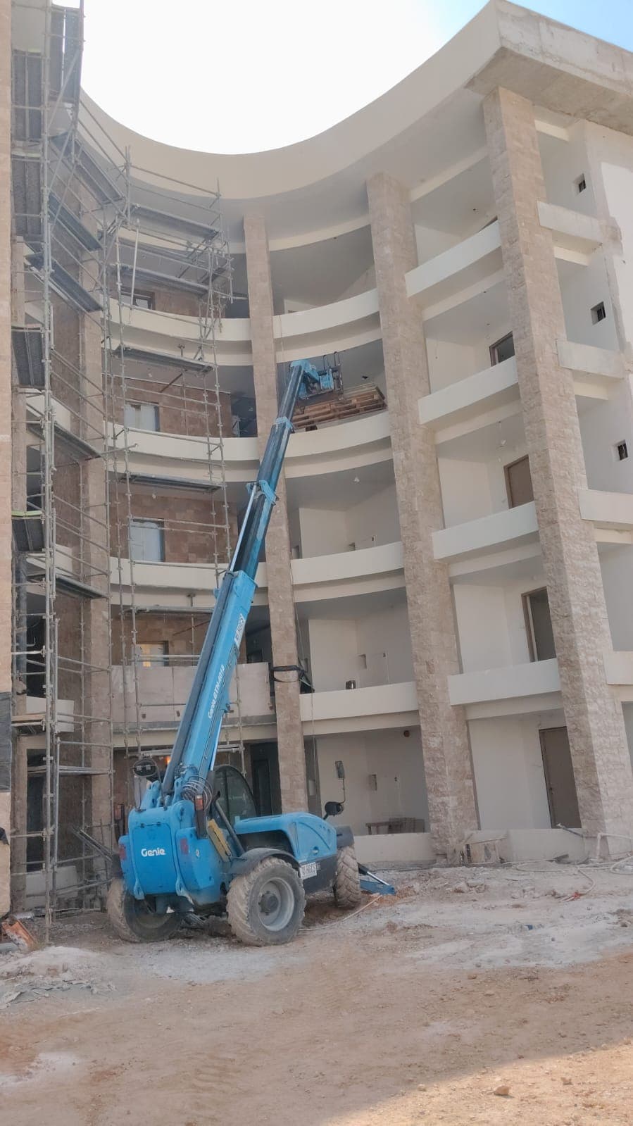 Genie telehandler construction project Curacao